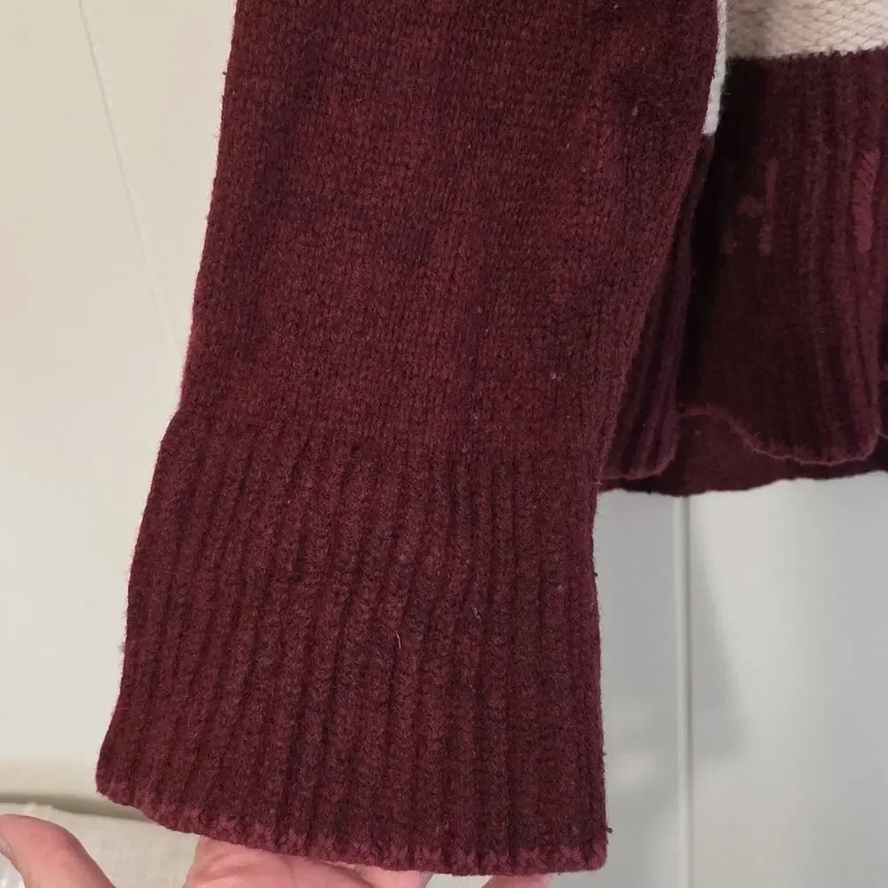 Tommy Hilfiger Burgundy and Red Turtleneck Wool Sweater Womens XS
